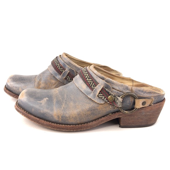 Bed Stu Triad Blue Leather Mule Clogs 8 - Picture 2 of 14